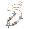 Summer Beach Alloy Enamel & Rhinestone Bib Necklaces NJEW-Z052-01G-3