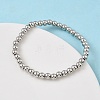 Brass Round Beaded Stretch Bracelets for Men Women BJEW-B148-05C-P-2