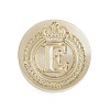 Golden Tone Crown Initial Wax Seal Brass Stamp Heads AJEW-A065-01E-1