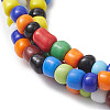 Glass Seed Beaded Triple Layers Multi-strand Bracelets BJEW-JB10390-3