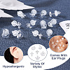 Boutigem 60 Sets 6 Style Crown & Cross & Swan & Vortex Transparent Resin Stud Earrings for Women EJEW-BG0001-02-14