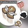 Flower Iron Chain Tassel with Rhinestone Epaulettes AJEW-WH20006-326B-G-6