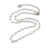 Rack Plating 304 Stainless Steel Paperclip Chain Necklaces NJEW-Q348-01P-1-2