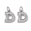 Brass Pave Shell Letter D Charms KK-G497-11P-1