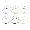 6Pcs 6 Style Natural & Synthetic Gemstone Round Beads Cord Bracelets Set BJEW-JB08014-1