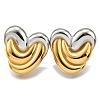 304 Stainless Steel Two-tone Stud Earrings for Women EJEW-R023-01GP-01-4