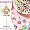 50Pcs 10 Colors Printed Alloy Pendants ENAM-CJ0006-81-2