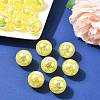 AB Color Transparent Crackle Round Acrylic Beads CACR-S006-07-5