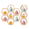 10Pcs Hexagon Wooden Dessert Cupcake Organizer Holder ODIS-GA0001-49-1