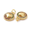 Brass Micro Pave Colorful Cubic Zirconia Charms KK-E068-VF132-3