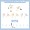 Unicraftale 36Pcs 3 Color 201 Stainless Steel Star Stud Earring Findings STAS-UN0047-03-2
