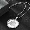 304 Stainless Steel Rhinestone Pendant Necklaces for Women NJEW-U021-06G-3