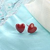 Hypoallergenic Bioceramics Zirconia Ceramic Heart Stud Earrings EJEW-C065-02C-2
