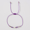 Natural Amethyst& Brass Beads Braided Bead Bracelets for Women HH4245-1-1