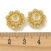 Rack Plating Brass Micro Pave Clear Cubic Zirconia Bead Caps KK-K386-09B-G-3