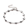 Enamel Rhombus with Evil Eye Link Chains Bracelet BJEW-P271-03P-04-1