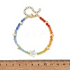 AB Color Glass Star and K9 Glass Faceted Bicone Beaded Bracelets for Women BJEW-TA00772-4