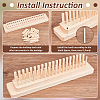 Rectangle Wooden Weaving Loom Kit TOOL-WH0155-192-4