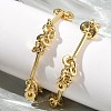 Brass Bar Link Chain with Disc Beads Necklaces for Women NJEW-G196-01G-2