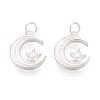 925 Sterling Silver Moon with Star Charms STER-N016-93S-2