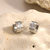 304 Stainless Steel Cubic Zirconia Hoop Earrings for Women SA-CBAF36C-02C-P-1