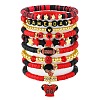 1 Set Handmade Polymer Clay Heishi Beads Stretch Bracelets Set BJEW-SZ0002-67A-02-1
