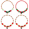 4Pcs 4 Styles ABS Plastic Pearl & Acrylic & Resin Beaded Necklaces Set NJEW-AB00010-1