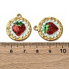 304 Stainless Steel Enamel Pendants STAS-P406-24G-3