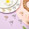 2Pcs 2 Colors Brass Micro Pave Clear Cubic Zirconia Pendants KK-YW0003-91-4