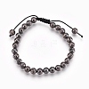 Electroplated Natural Lava Rock Braided Bead Bracelets BJEW-O162-H-2