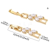 Brass Fold Over Clasps ZIRC-WH0009-02G-2