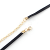 Imitation Leather Bowknot Choker Necklaces with Golden Tone Iron End Chains NJEW-R235-05-3