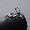 304 Stainless Steel Enamel Hoop Dangle Earrings for Men WGB7547-01-3