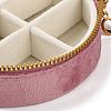 Round Velvet Jewelry Storage Zipper Boxes CON-P021-02A-3