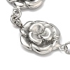 Stainless Steel Flower Link Chain Bracelets for Women LS-BJEW-A033-03P-2