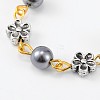 Handmade Round Glass Pearl Beads Chains for Necklaces Bracelets Making AJEW-JB00072-3