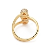 Brass Micro Pave Clear Cubic Zirconia Open Cuff Ring for Women RJEW-Z055-04G-01-3