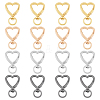 DICOSMETIC 16Pcs 4 Colors Zinc Alloy Heart Shaped Swivel Hook Clasps FIND-DC0004-52-1