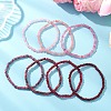7Pcs Dyed Natural Malaysia Jade Rondelle Beads Stretch Bracelets for Women BJEW-JB13046-2