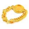 Brass Cuban Link Chain Bracelets Findings KK-G502-05G-3