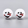 Christmas Printed Opaque Acrylic Round Beads OACR-T029-08C-2