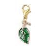 Alloy Enamel Leaf Pendant Decorations HJEW-JM02729-4