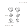 Simple Heart Stainless Steel Dangle Stud Earrings AR2302-1-3