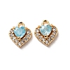 Valentine's Day Brass Micro Pave Cubic Zirconia Charms CU-K002-38G-G-1