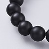 Natural Black Agate(Dyed) Stretch Bracelets BJEW-JB04584-01-3