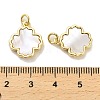 Brass Pave Shell Pendants KK-K365-08E-G-3