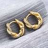 Brass Micro Pave Clear Cubic Zirconia Hoop Earrings EJEW-R025-16G-2