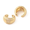 Rack Plating Brass Micro Pave Clear Cubic Zirconia Cuff Earrings for Women EJEW-G394-03G-2