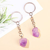 Raw Rough Natural Amethyst Cluster Keychains FIND-PW0017-08-2