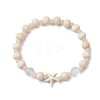 3Pcs Synthetic Turquoise & Wood & Glass Beaded Stretch Bracelets for Women BJEW-JB11126-3